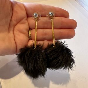 Kate Spade black Pom Pom earrings